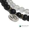 TCC™ Sphatik & Matt Black Agate Stone Om Bracelet